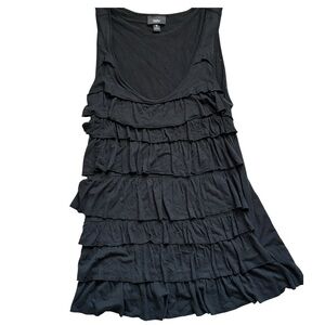 Black Ruffled Tank Top